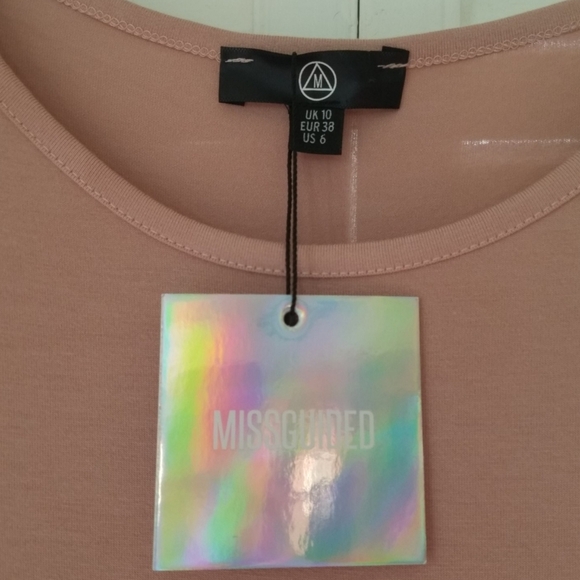 BNWT MISSGUIDED LONG SLEEVE CREW NECK MIDI ROSE - Picture 6 of 8